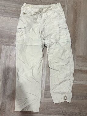 Women’s Columbia PFG beige khaki convertible cargo pants Size M